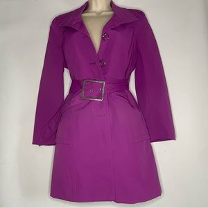 Pre-Owned New York & Company Purple Trench Coat, Size Medium